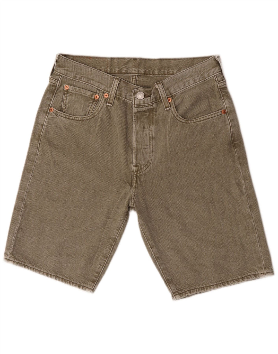 Męskie spodenki jeansowe Levi's 501 W28, małe, bawełniane w kolorze khaki