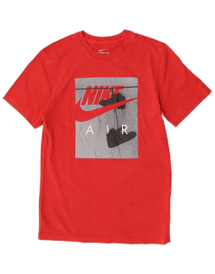 Męski T-shirt z grafiką Nike, mały, czerwony, bawełniany
