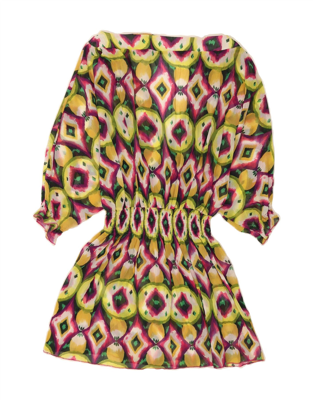KOR@KOR Womens Abstract Pattern Drop Waist Dress UK 10 Small Multicoloured Vintage Kor@Kor and Second-Hand Kor@Kor from Messina Hembry 