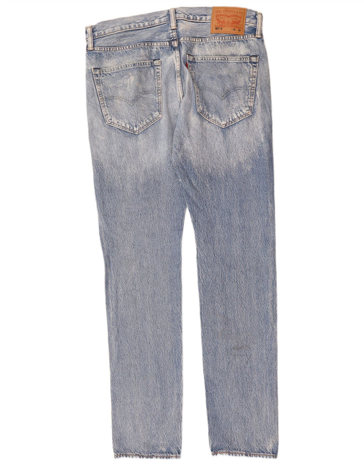 Męskie dżinsy Levi's 501 Straight W34 L34 Niebieskie bawełniane