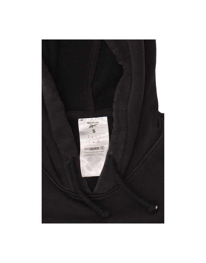 REEBOK Mens Graphic Hoodie Jumper Small Black Cotton