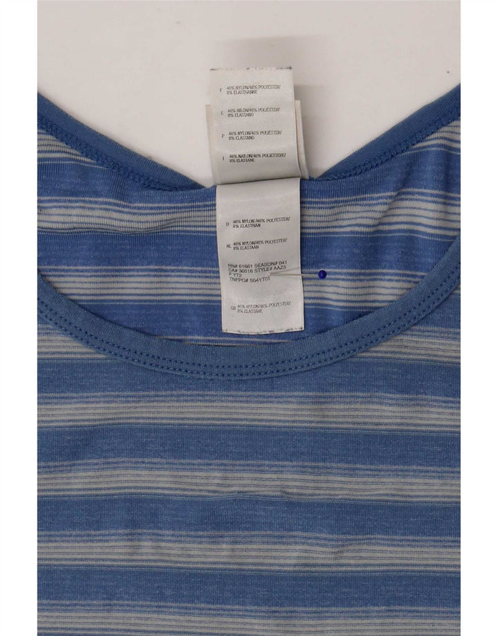 T-shirt damski The North Face UK 16, duży, niebieski, poliestrowy w paski