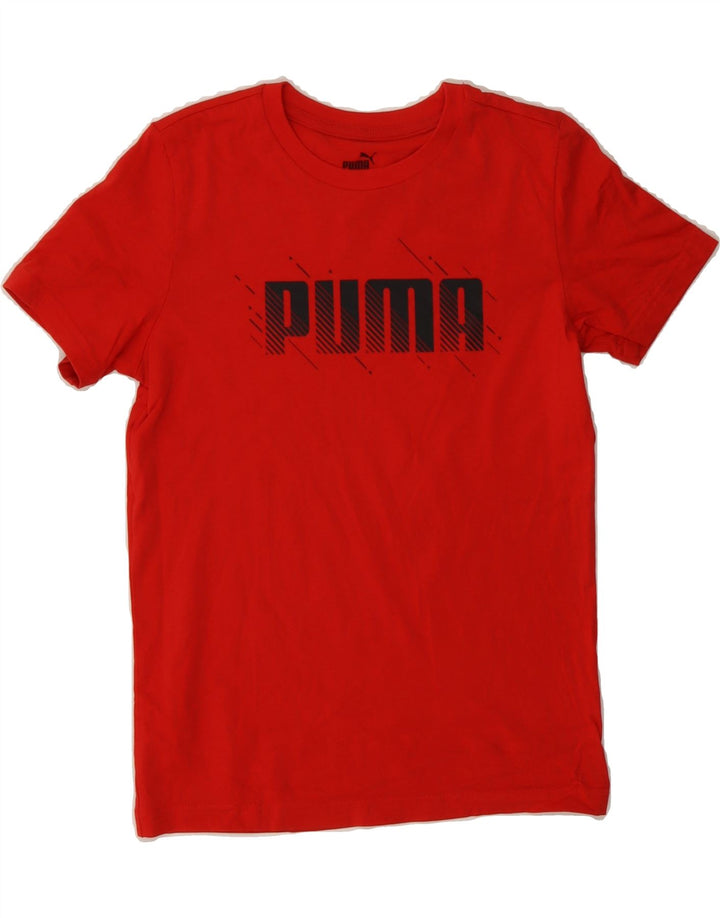 PUMA Boys Graphic T-Shirt Top 11-12 Years Red Vintage Puma and Second-Hand Puma from Messina Hembry 