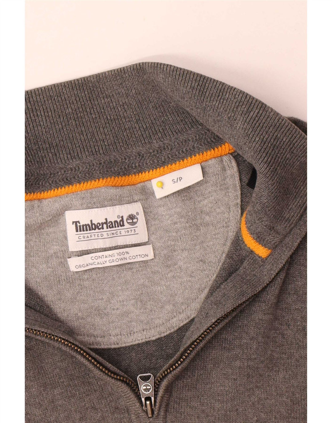 Męski sweter z zamkiem błyskawicznym Timberland, mały, szary, bawełniany