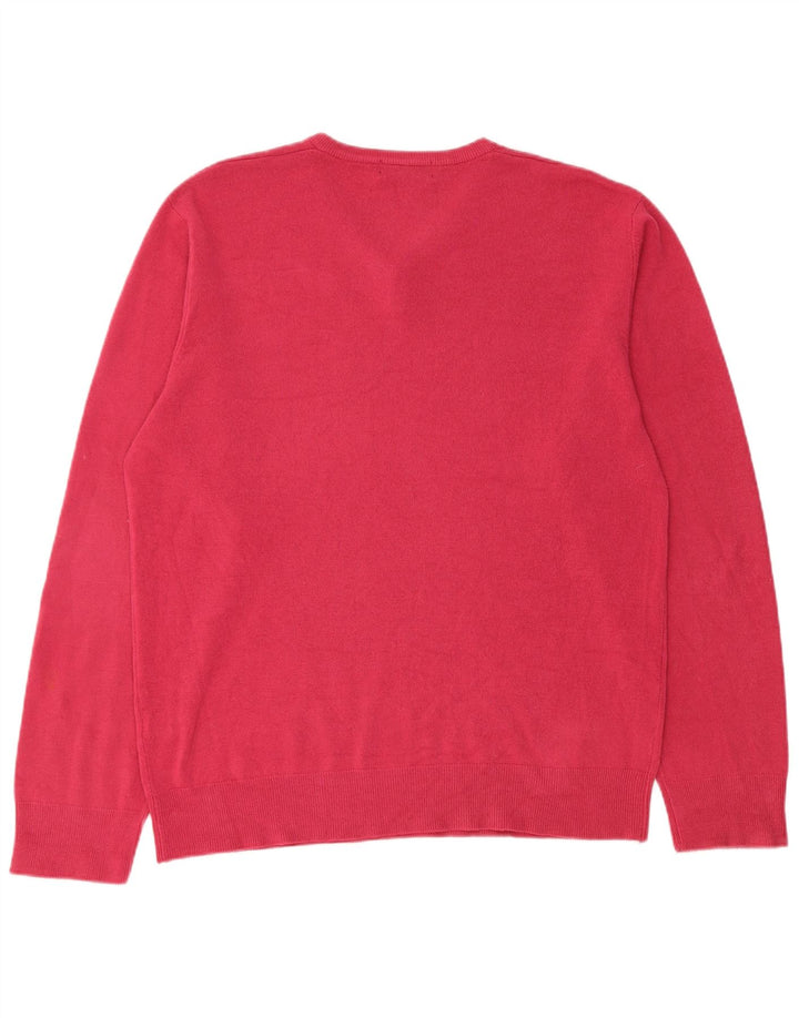 Marks & Spencer Damski sweter z dekoltem w kształcie litery V, UK 16, duży różowy