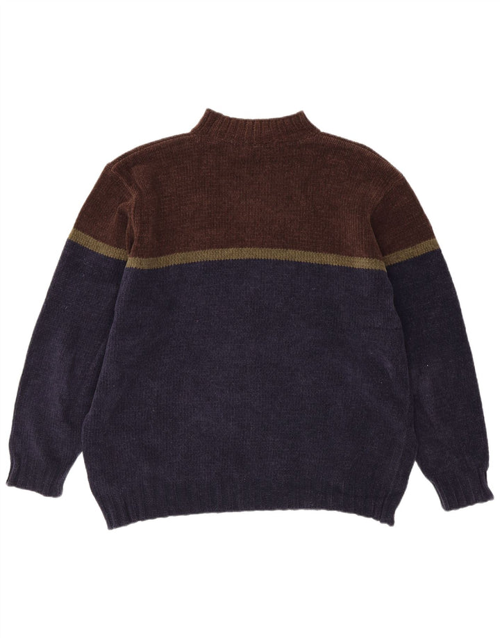 Marks & Spencer Męski sweter z golfem XL, granatowy, blok kolorów