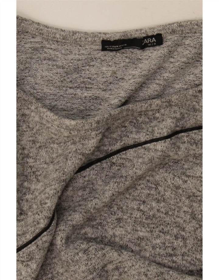 ZARA Womens Top 3/4 Sleeve UK 14 Medium Grey Vintage Zara and Second-Hand Zara from Messina Hembry 