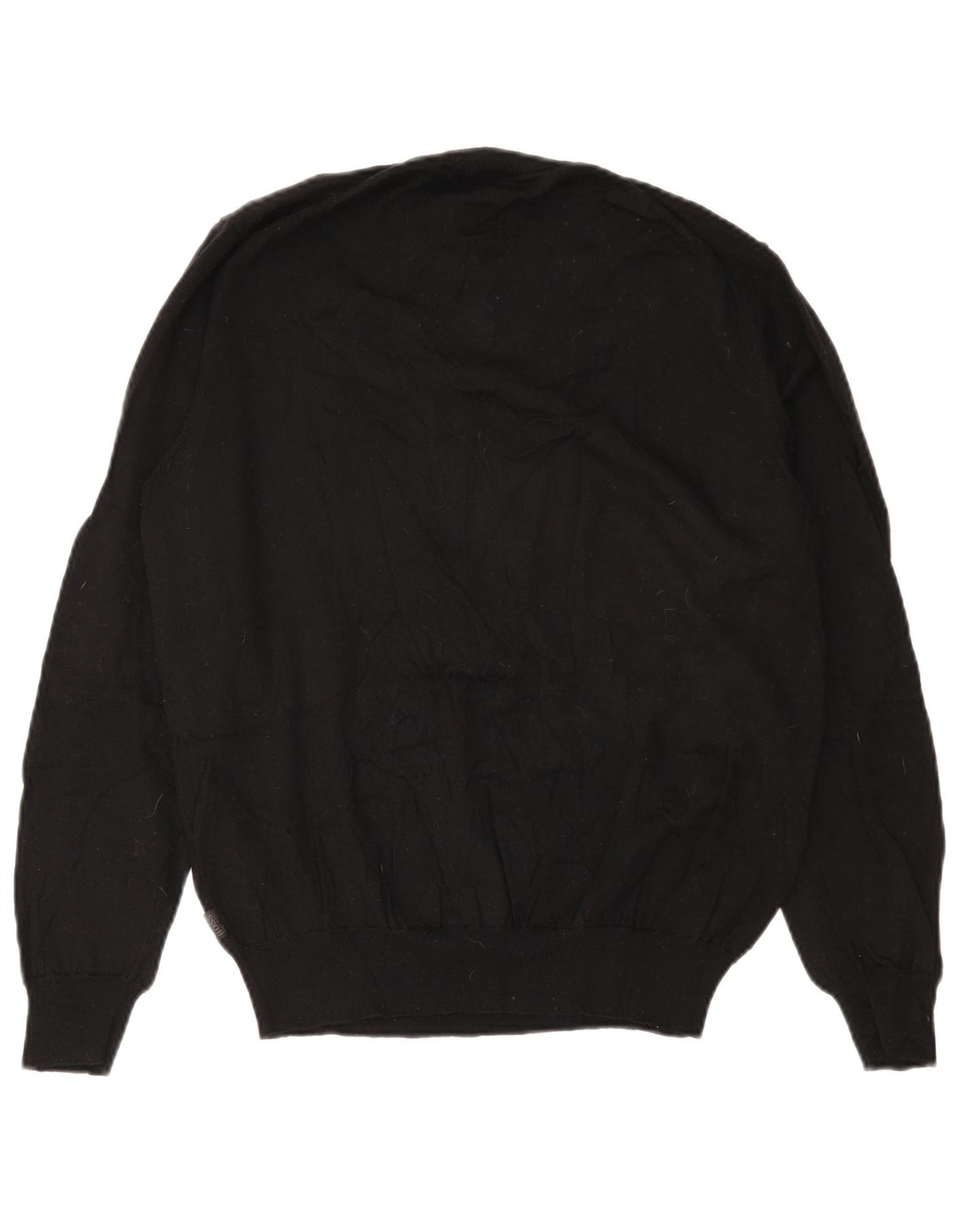 Męski sweter z okrągłym dekoltem HUGO BOSS XL, czarna dziewicza wełna