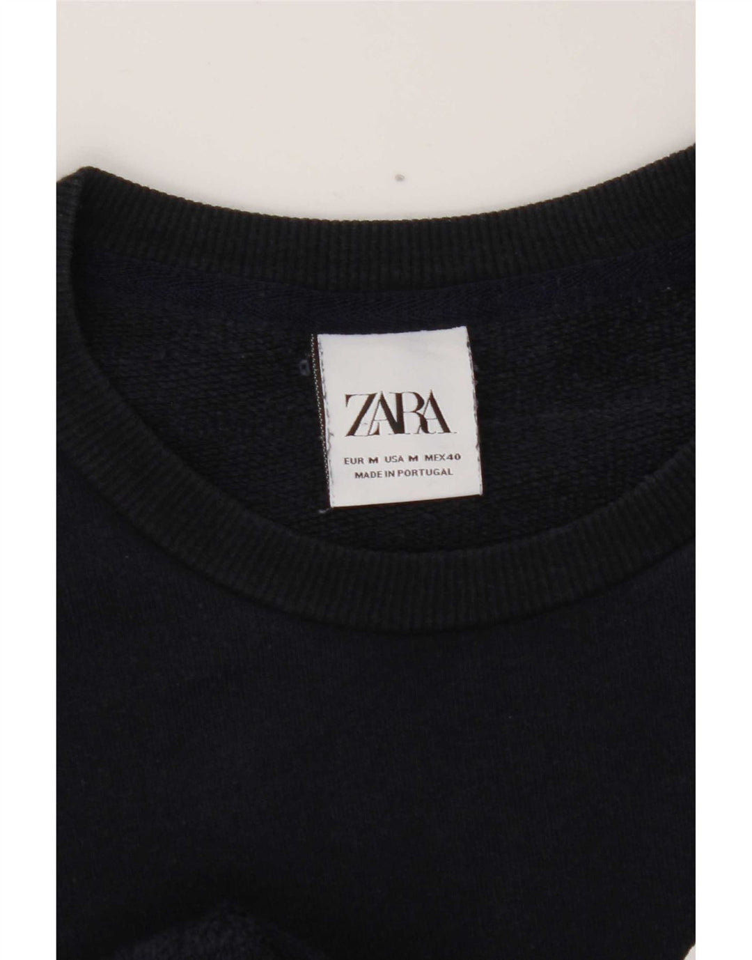 Męski sweter z grafiką Zara, średni granat
