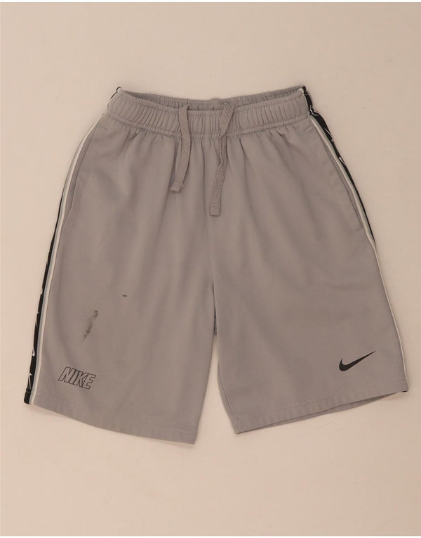 Chłopięce spodenki sportowe Nike Dri Fit Graphic 12-13 lat, duże, szare, z blokami kolorów