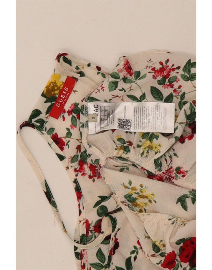 Damska sukienka letnia Guess UK 6 XS w kolorze złamanej bieli, z poliestru w kwiaty