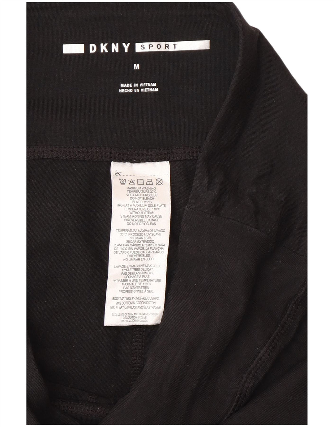Damskie legginsy graficzne Dkny UK 12, średnie, czarne, bawełniane
