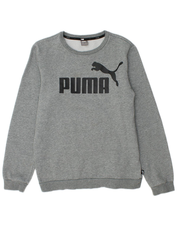Chłopięca bluza z grafiką Puma, 15-16 lat, szara, nakrapiana