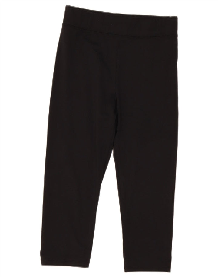 Marks & Spencer Damskie legginsy Capri z wysokim stanem, UK 8, małe, czarne, poliestrowe