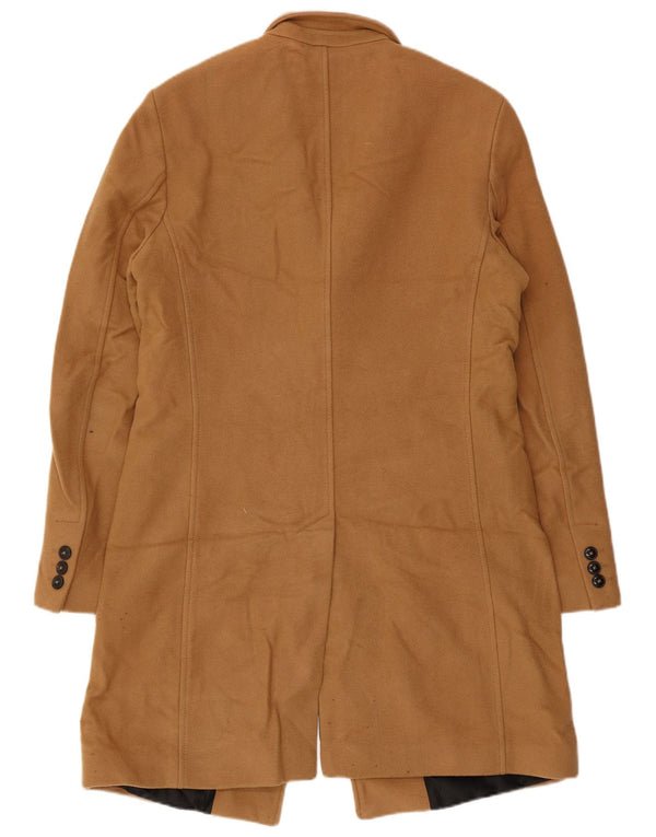 Zara Mens Overcoat UK 38 Medium Beige Wool