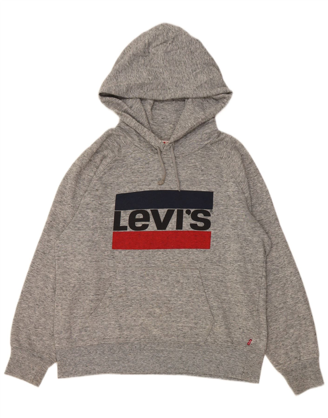Damska bluza z kapturem Levi's z grafiką, oversize UK 10, mała, szara, nakrapiana