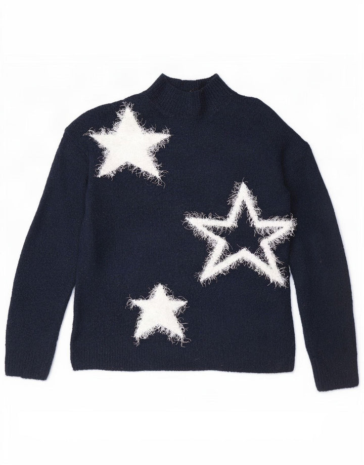 Marks & Spencer Damski sweter z golfem UK 10, mały, granatowy