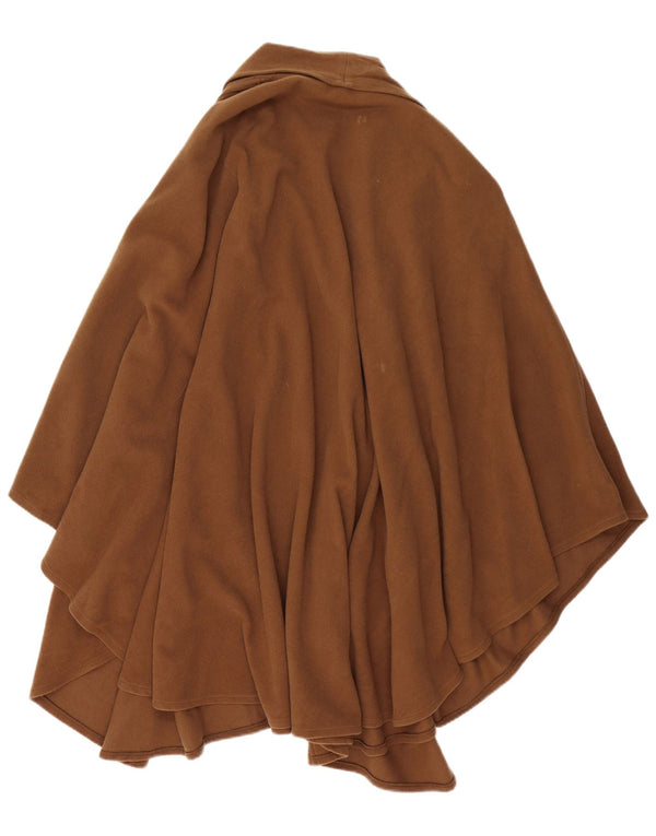 Vintage damski płaszcz poncho w jednym rozmiarze, brązowa wełna