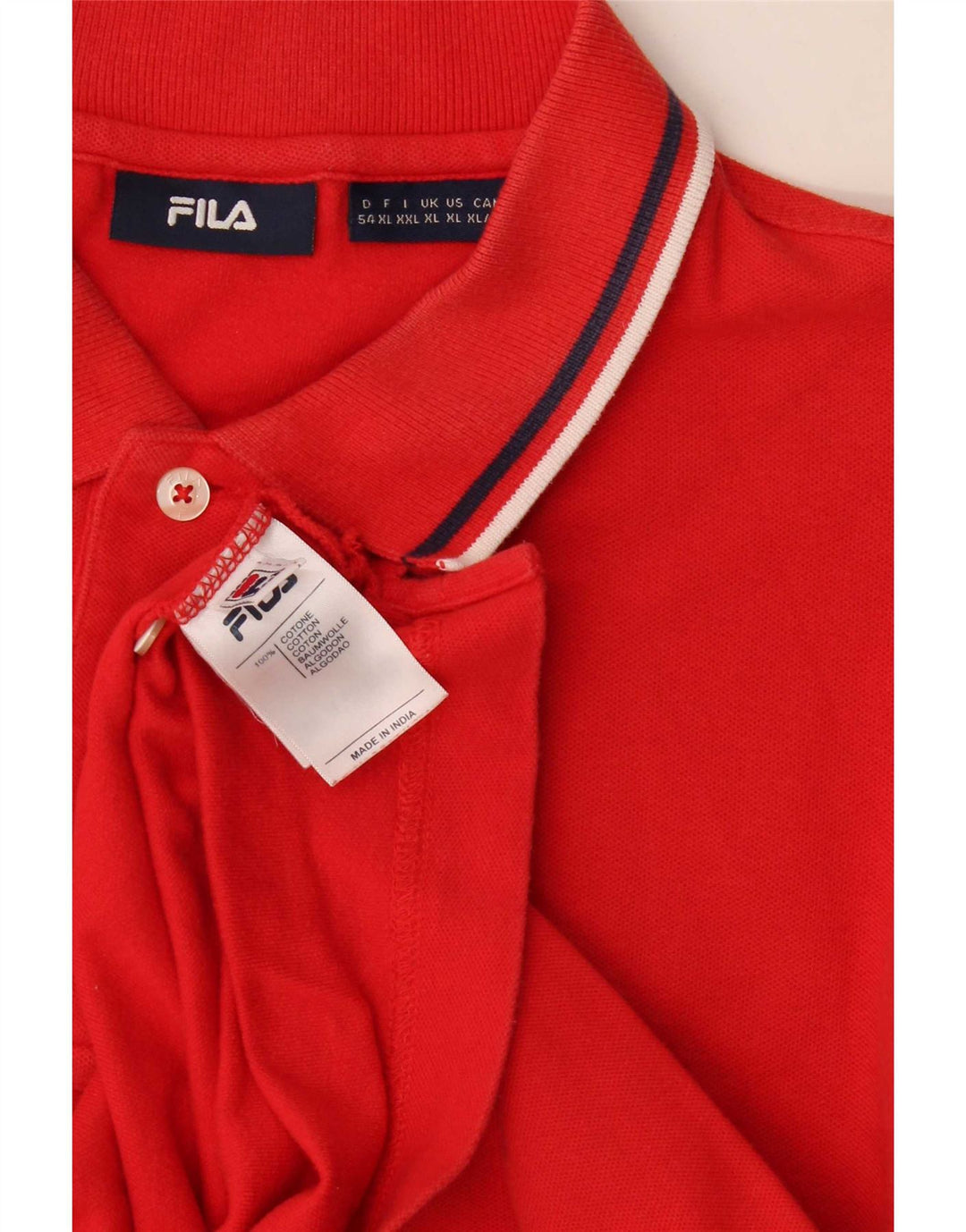 Męska koszulka polo Fila XL, bawełniana w czerwone paski