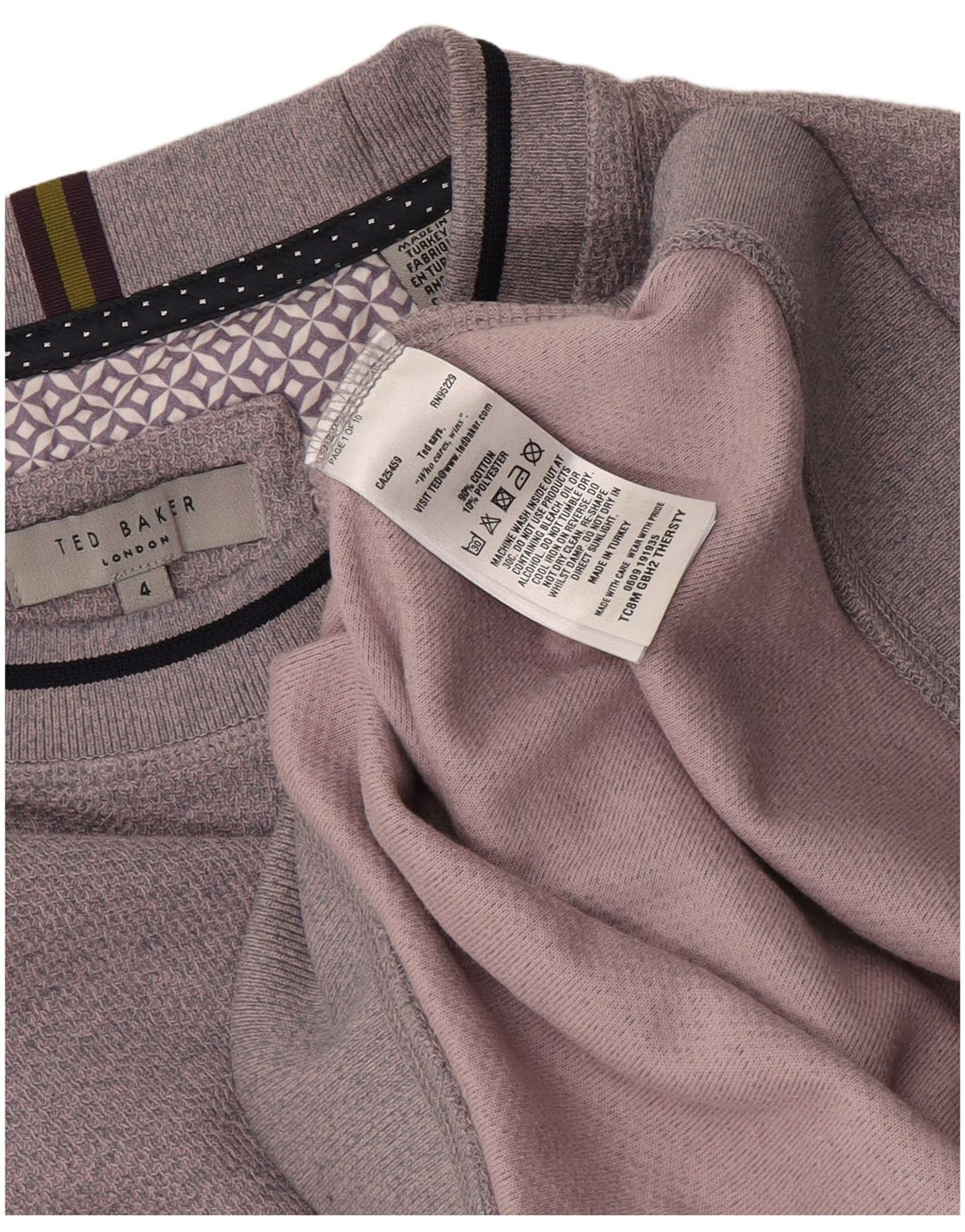 Męski sweter Ted Baker, rozmiar 4, duży, fioletowy, bawełniany