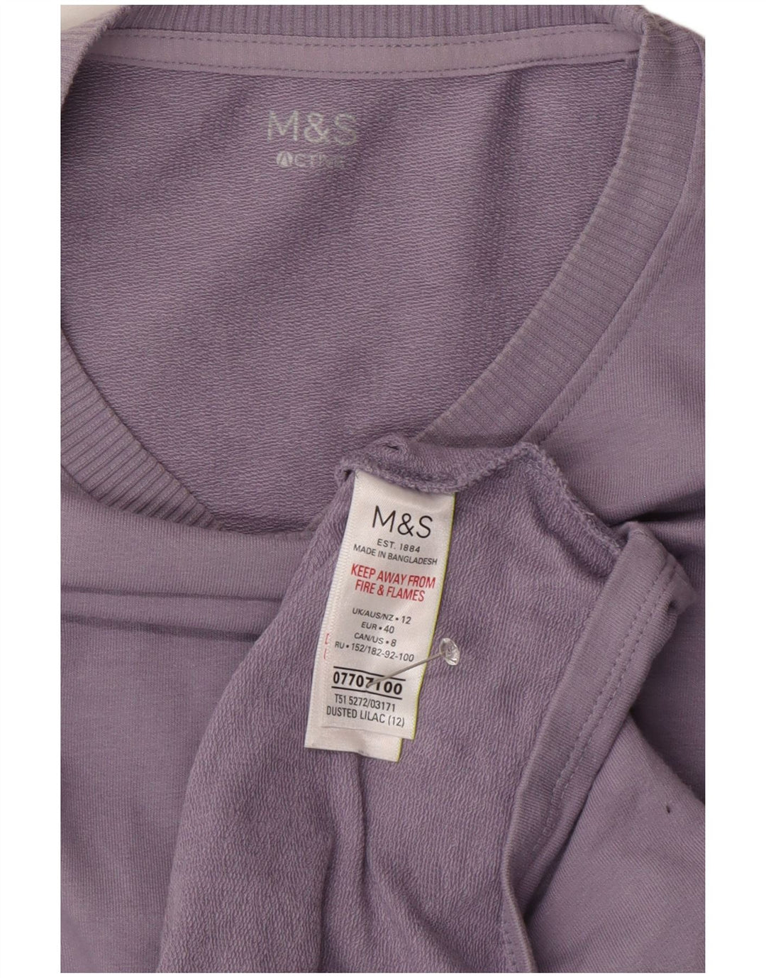 Damska bluza dresowa Marks & Spencer UK 12, średni fiolet, bawełna