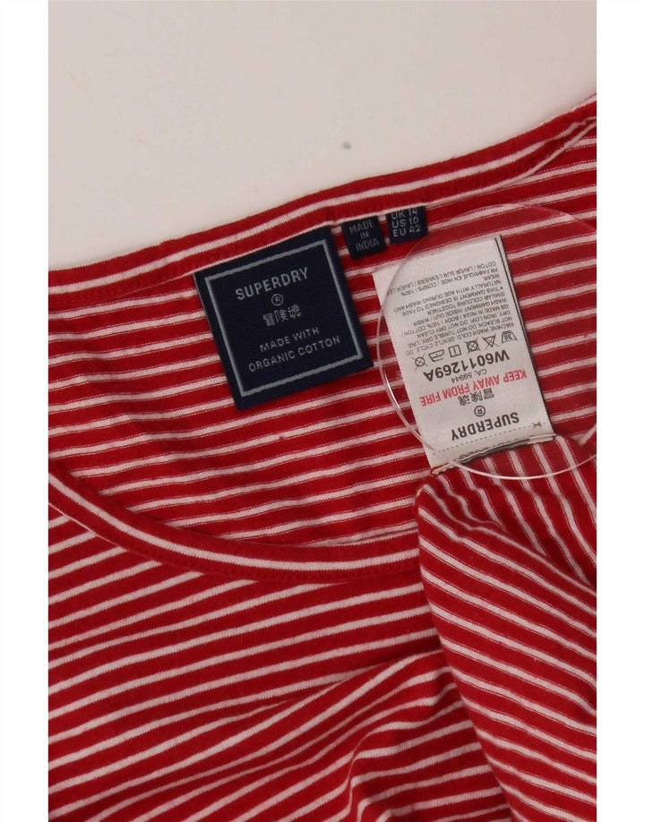 Damska kamizelka Superdry UK 14, duża, bawełniana w czerwone paski