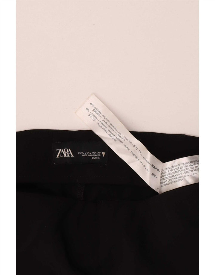Damskie spodnie typu slim casual Zara, duże, W30 L34, czarny poliester