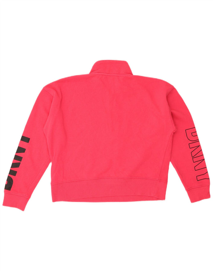 Damska bluza oversize DKNY z grafiką i zamkiem błyskawicznym, UK 10, mały róż