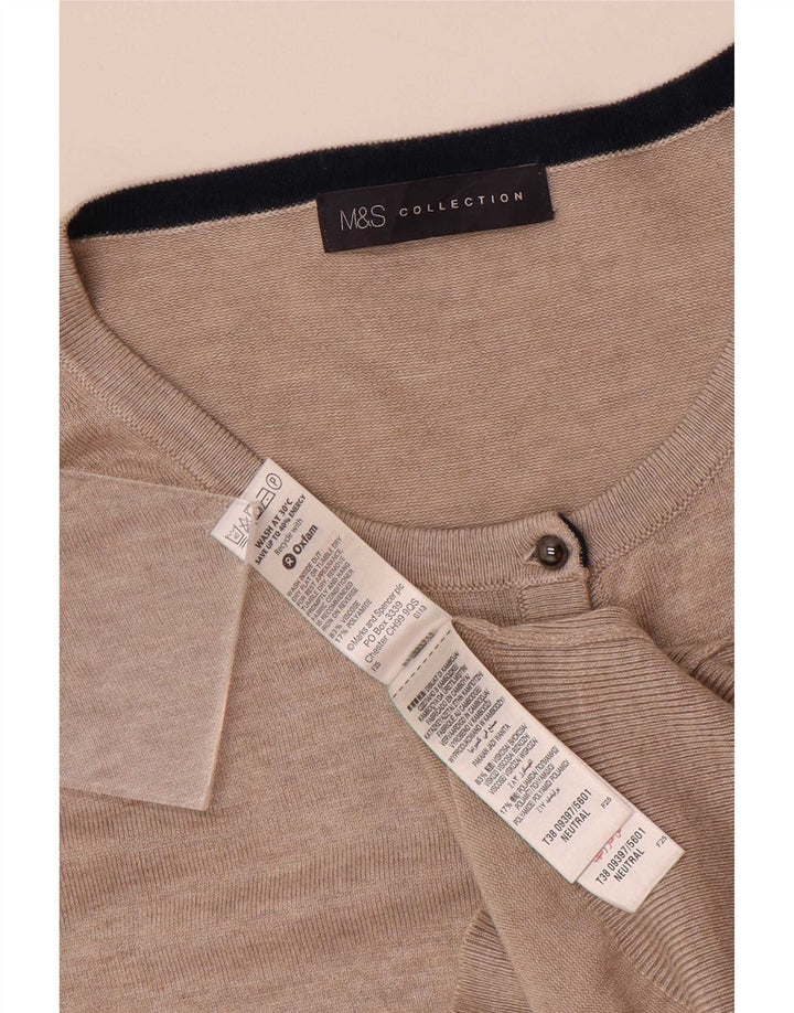 Sweter damski Marks & Spencer UK 16, duży, beżowy, wiskoza