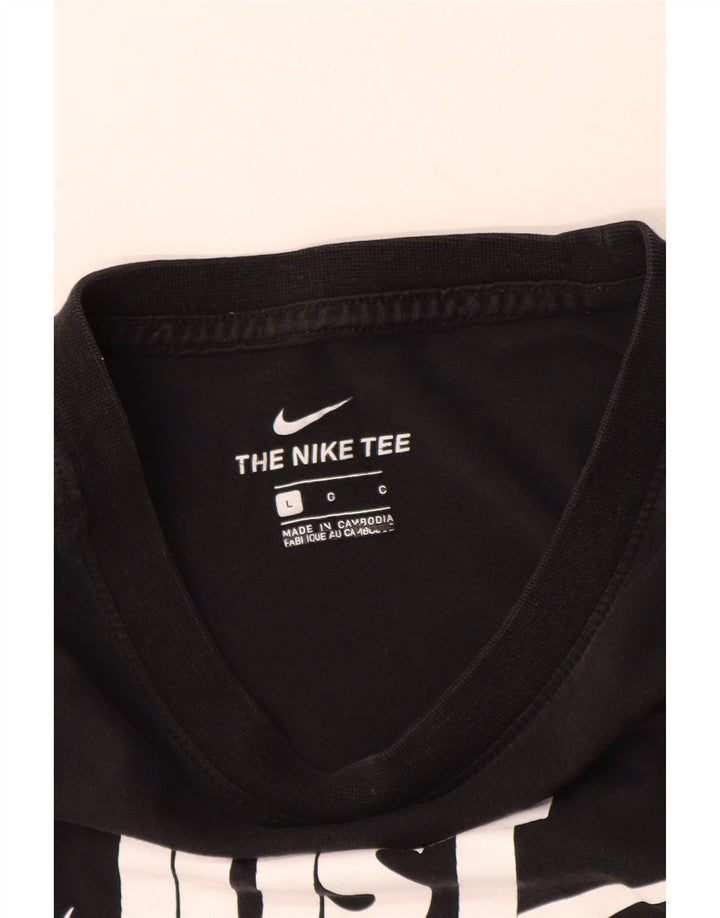 Męski T-shirt z grafiką Nike, duży, czarny, bawełniany