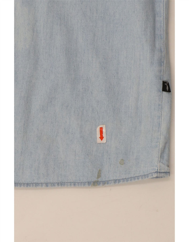 TRUSSARDI JEANS Mens Denim Shirt Medium Blue Cotton Vintage Trussardi Jeans and Second-Hand Trussardi Jeans from Messina Hembry 