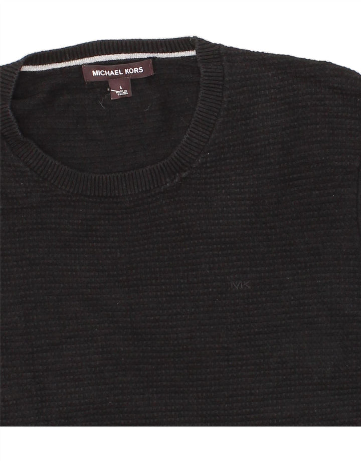 MICHAEL KORS Mens Crew Neck Jumper Sweater Large Black Cotton Vintage Michael Kors and Second-Hand Michael Kors from Messina Hembry 