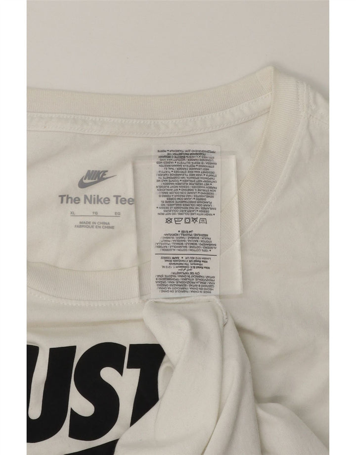 NIKE Mens Graphic T-Shirt Top XL White Cotton Vintage Nike and Second-Hand Nike from Messina Hembry 