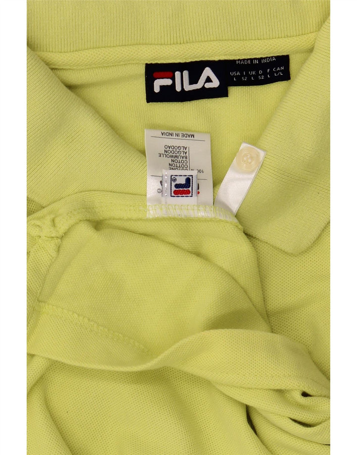 Męska koszulka polo Fila, duża, żółta, bawełniana