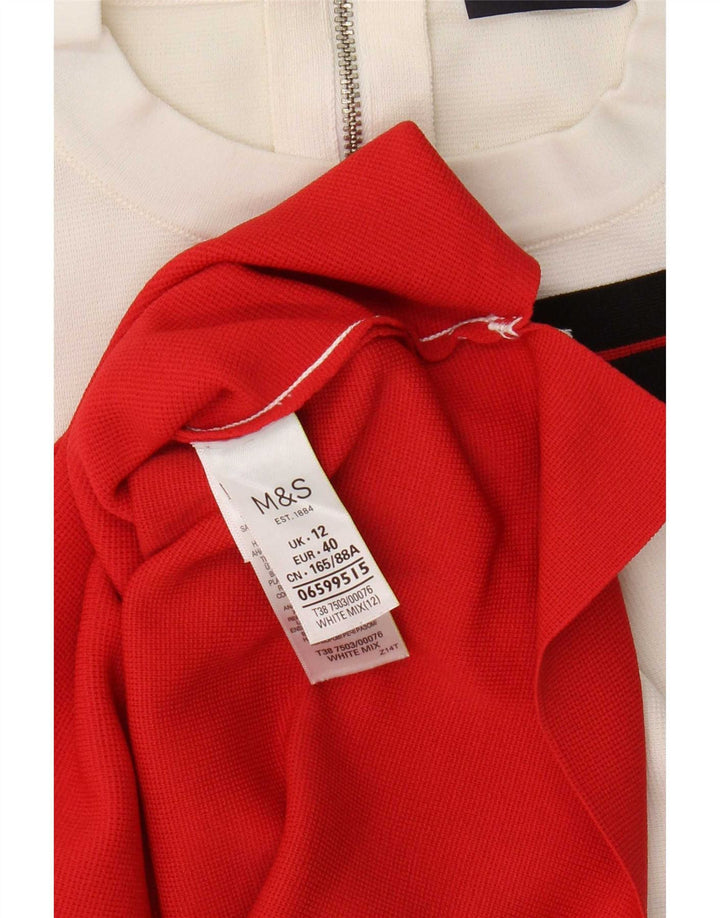 Marks & Spencer Damski top z kamizelką UK 12, poliamid w kolorze średniej bieli