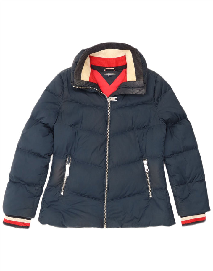 Damska ocieplana kurtka Tommy Hilfiger UK 12, średni granatowy poliester