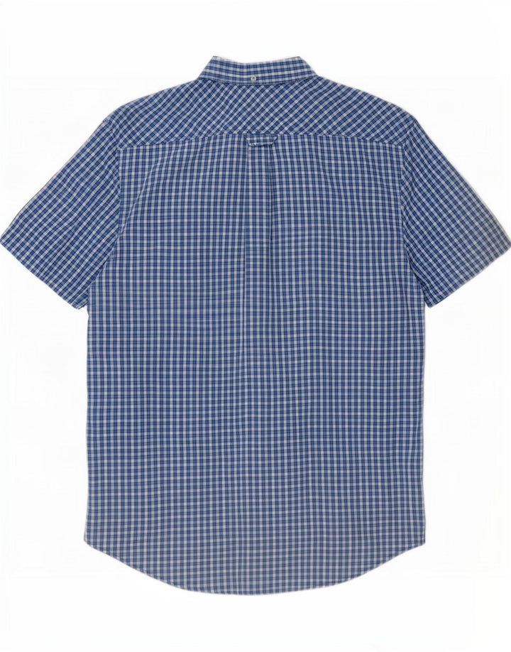 Męska koszula z krótkim rękawem Ben Sherman, bawełniana w średnią niebieską kratkę
