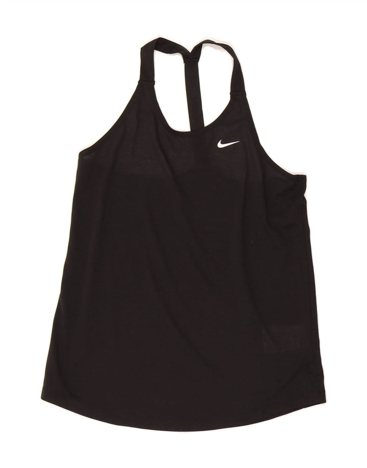 NIKE Womens Vest Top UK 8 Small Black Polyester Vintage Nike and Second-Hand Nike from Messina Hembry 