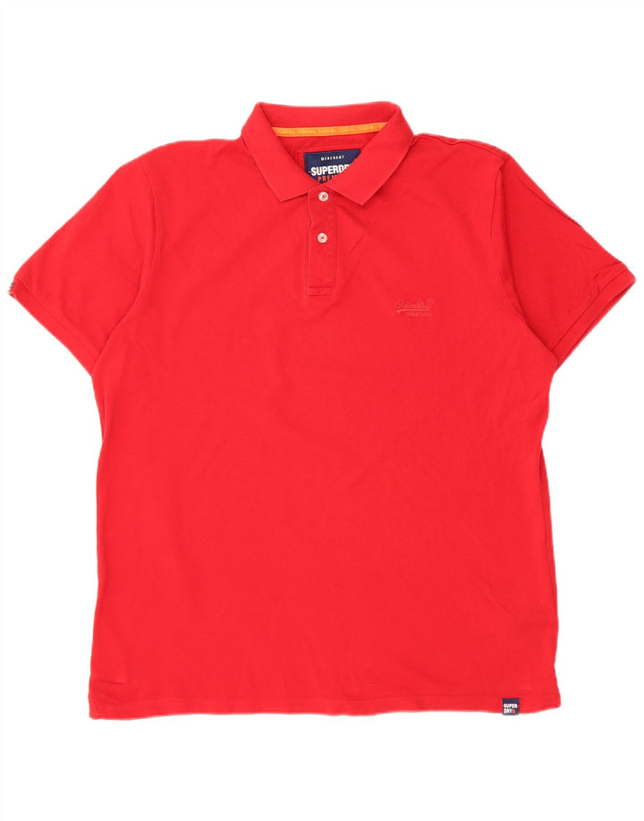 Męska koszulka polo Superdry 2XL, czerwona, bawełniana
