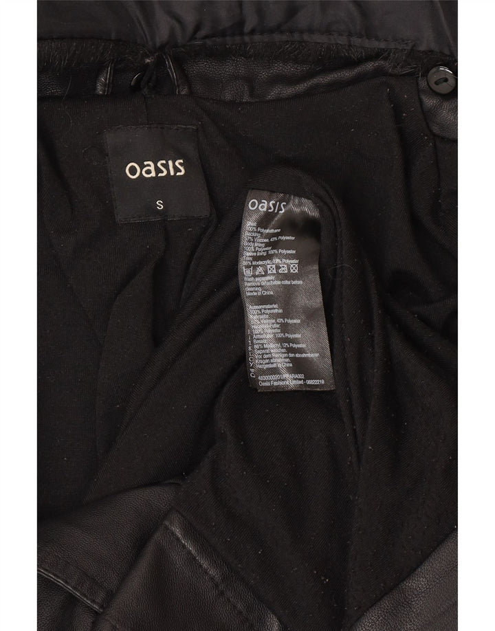 Męska kurtka motocyklowa Oasis ze sztucznej skóry UK 36, mała, czarna, z polietylenu