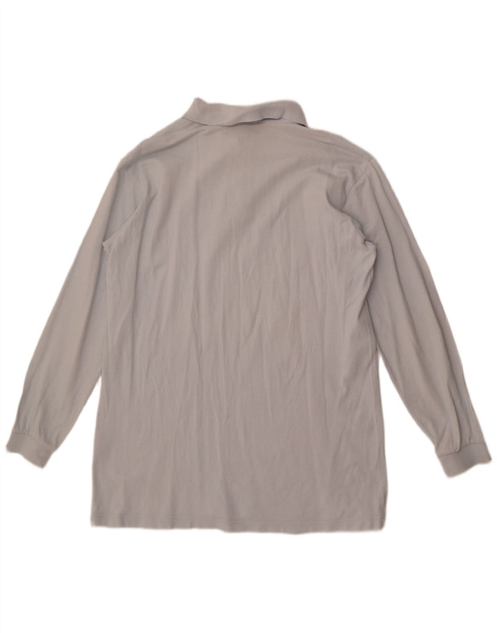 Męska koszulka polo Kappa z długim rękawem, średnia niebieska bawełna