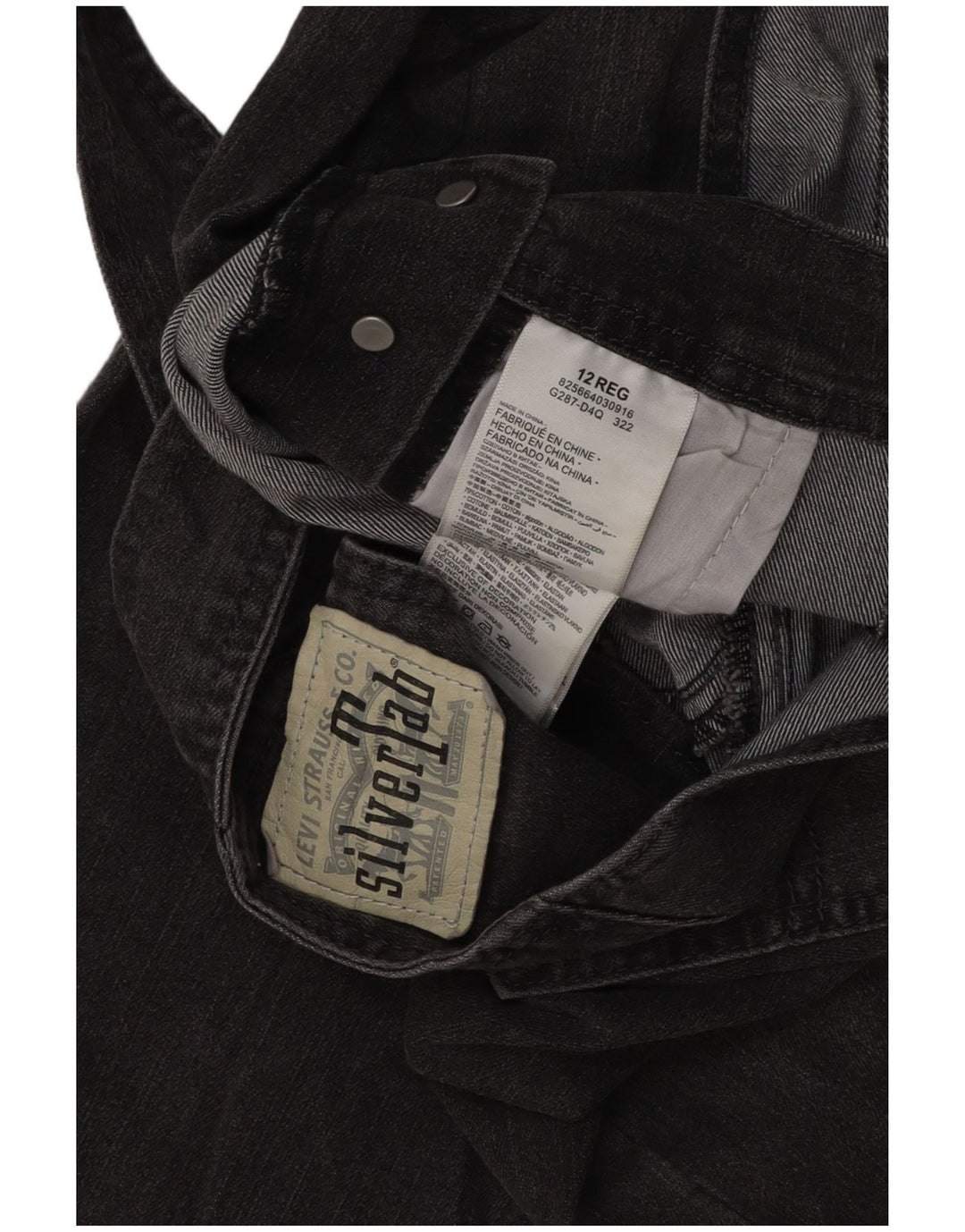 Ogrodniczki dziewczęce LEVI'S Proste dżinsy 11-12 lat W32 L24 Szara bawełna