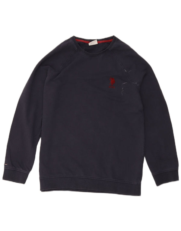 US Polo Assn. Bluza damska Sweter UK 14, duża, granatowa, bawełniana