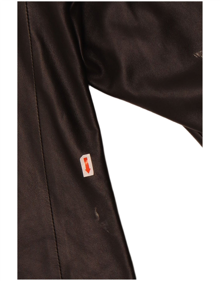 Damska skórzana kurtka racer JIL SANDER IT 46, duża czarna skóra