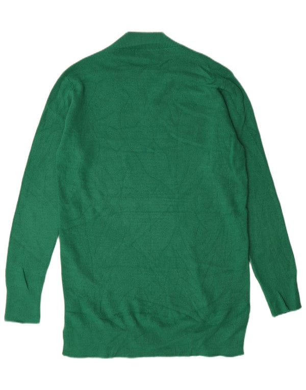 MARKS & SPENCER Damski sweter z długim rękawem i dekoltem w kształcie litery V, UK 14, średni zielony