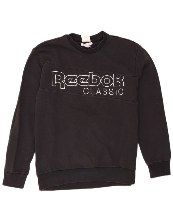 Damska bluza Reebok Classic Graphic Jumper UK 18 XL, czarna bawełna