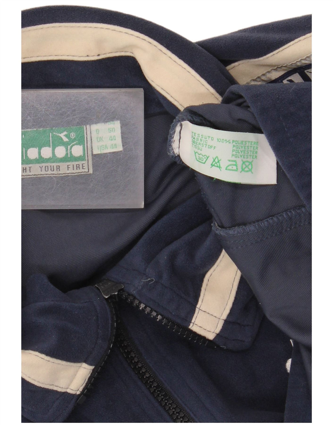 Męska kurtka dresowa DIADORA z grafiką UK 44 XL, granatowa, z blokami kolorów