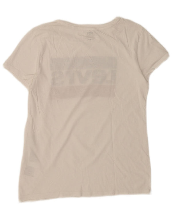 Damska koszulka z grafiką Levi's Top UK 6 XS, biała bawełna