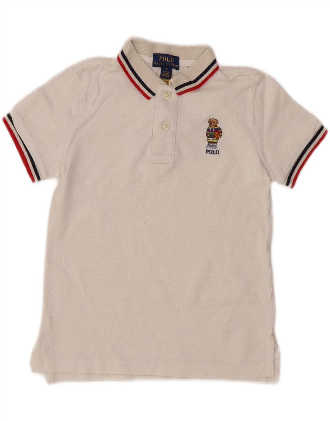 Chłopięca koszulka polo RALPH LAUREN, 5-6 lat, biała