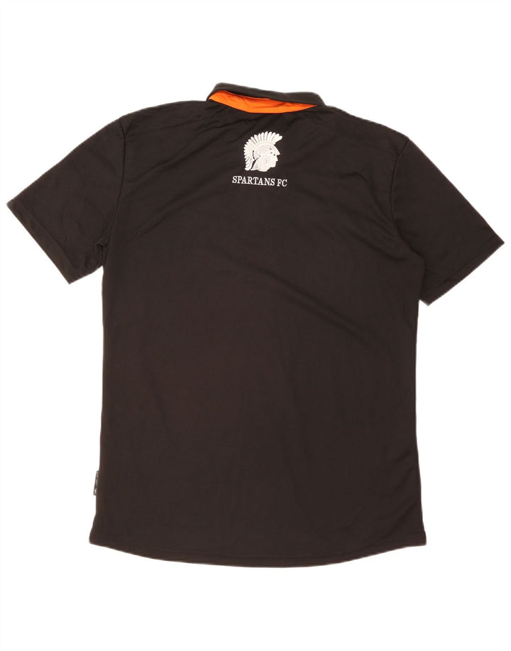Męska koszulka polo Umbro Spartans z grafiką, duża, czarna, poliestrowa z blokami kolorów